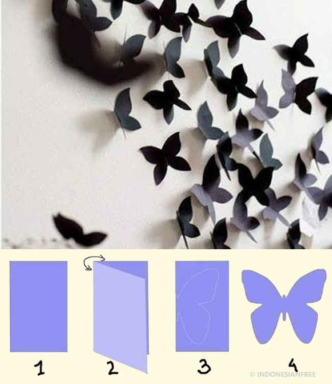 hiasan dinding kamar dari kertas origami