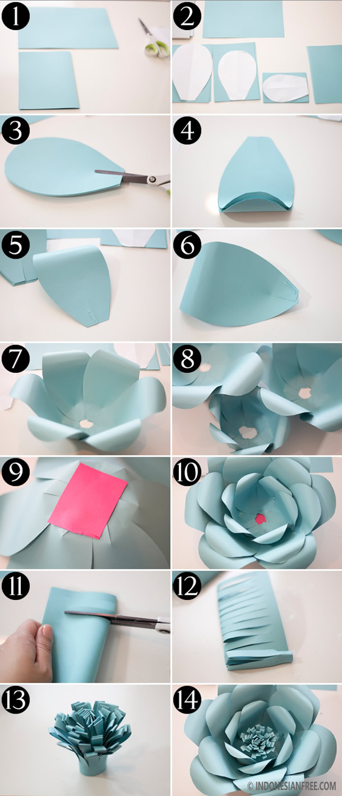 cara membuat bunga dari kertas